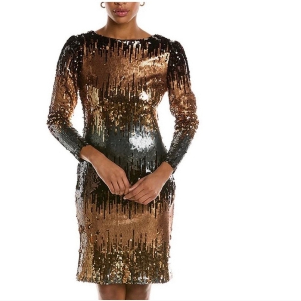 Nanette Lepore Stunning Long Sleeve Sequin Dress